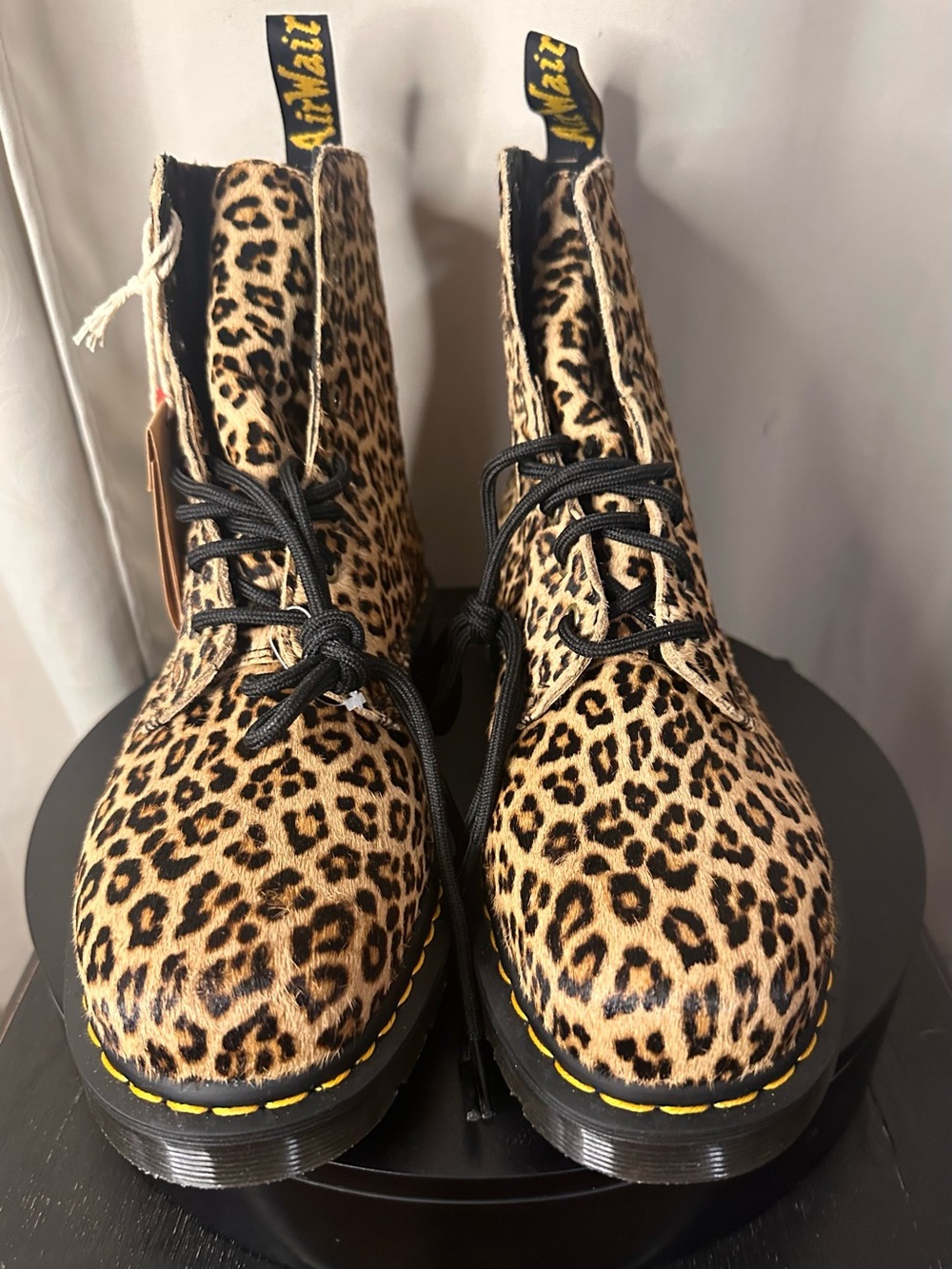 Dr. Martens 1460 Pascal Genuine Leopard-Print Hair-On Leather Boots M 11 / W 12 - Picture 3 of 10